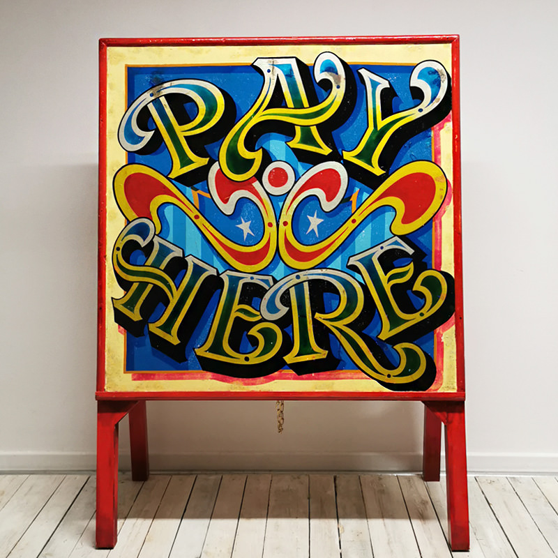 FOR SALE Pay Here Authentic Fairground Sign